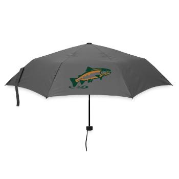 Forelle springend Grafik - Regenschirm (klein) - Grau - Vorne