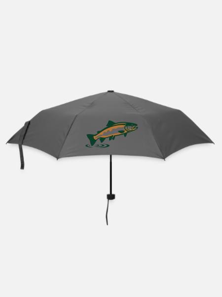 Forelle springend Grafik - Regenschirm (klein) - Grau