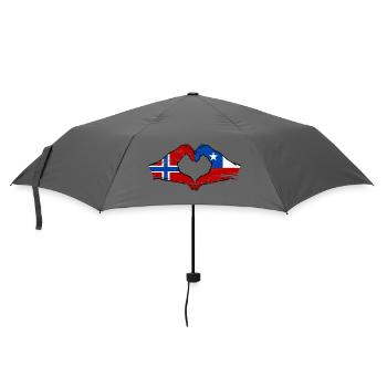 Norway Chile flag hands heart shape used - Umbrella (small) - grey - Front