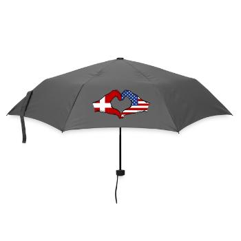 Dänemark USA Flagge Haende Herzform - Regenschirm (klein) - Grau - Vorne