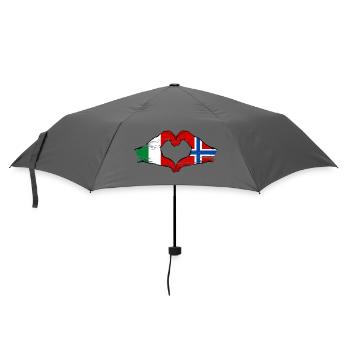 Italy Norway flag hands heart shape used - Umbrella (small) - grey - Front
