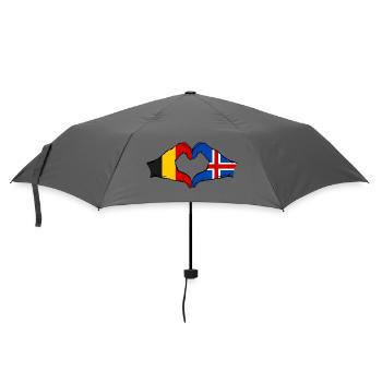 Belgique Islande Drapeau Mains Coeur Forme - Parapluie standard - bruyère - Devant
