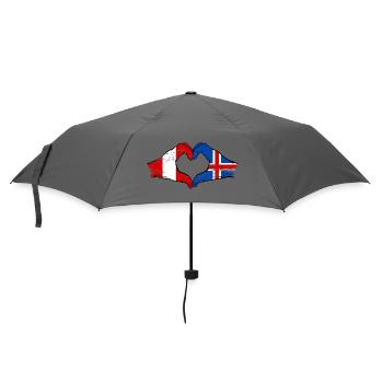 Peru Island Flagge Hände Herzform used - Regenschirm (klein) - Grau - Vorne