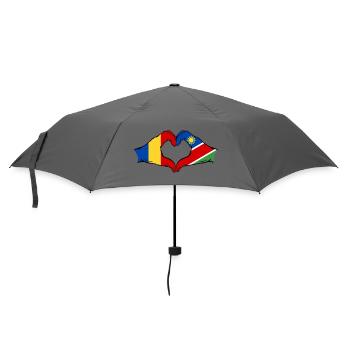 Rumänien Namibia Flagge Hände Herzform - Regenschirm (klein) - Grau - Vorne
