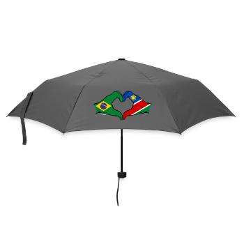 Brasilien Palästina Flagge Hände Herzform - Regenschirm (klein) - Grau - Vorne