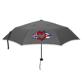 Drapeau de la Norvège, Cuba, mains de cœur - Parapluie standard - bruyère - Devant
