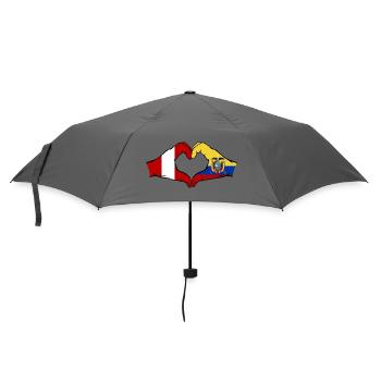 Peru Ecuador Flagge Herz - Regenschirm (klein) - Grau - Vorne