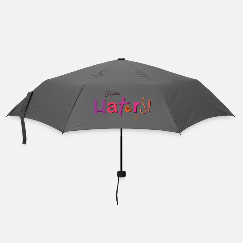 Hello Haters! Cooler Spruch - Regenschirm (klein) - Grau