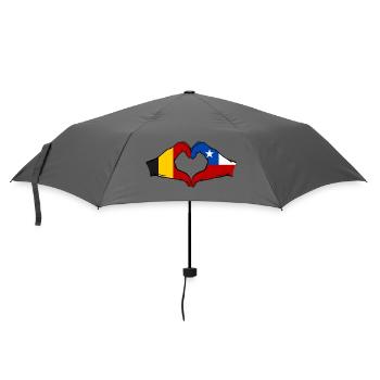 Belgien Chile Flagge Hände Herzform - Regenschirm (klein) - Grau - Vorne