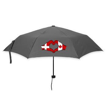 Denmark Canada Heart Shape with Hands - Umbrella (small) - grey - Front