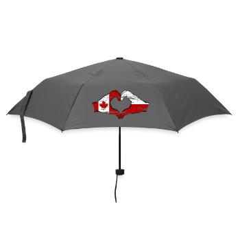 Drapeau du Canada de la Pologne Forme de coeur utilisé - Parapluie standard - bruyère - Devant