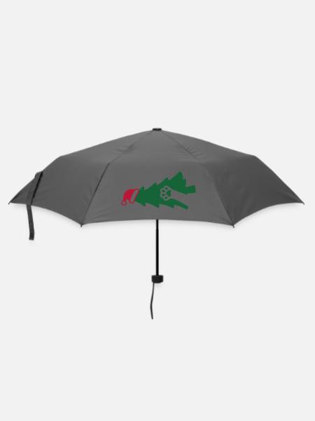 Katze Weihnachtsbaum Grafik - Regenschirm (klein) - Grau