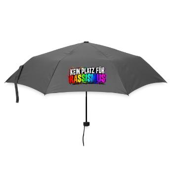 Kein Platz für Rassismus - Regenschirm (klein) - Grau - Vorne