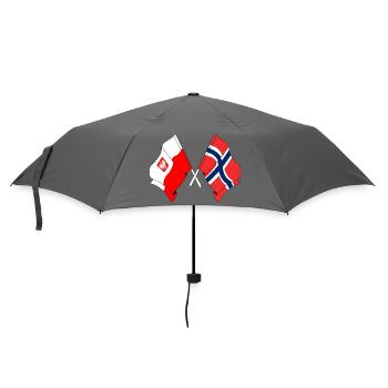Flagge Polen und Flagge Norwegen - Regenschirm (klein) - Grau - Vorne