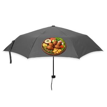 Kibbeh Saucer Art Print - Umbrella (small) - grey - Front