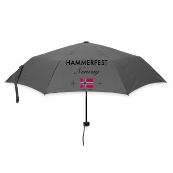 Hammerfest Norwegen Koordinaten Reise Souvenir - Regenschirm (klein) - Grau - Vorne