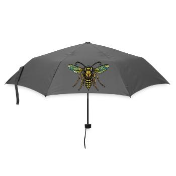 Wespe im Farbenklang - Regenschirm (klein) - Grau - Vorne
