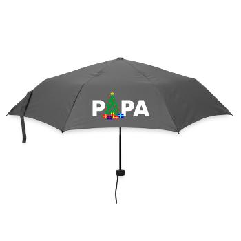 Papa Weihnachtsbaum - Regenschirm (klein) - Grau - Vorne