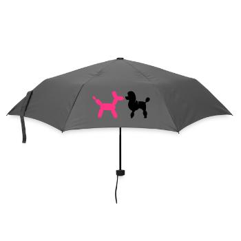 Pudel und Luftballon-Pudel - Regenschirm (klein) - Grau - Vorne