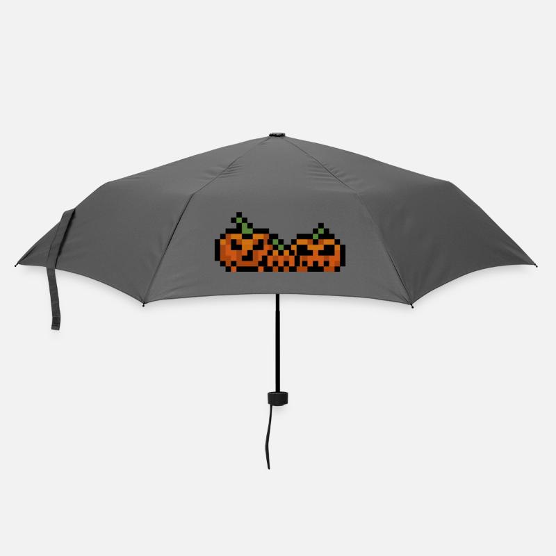 Pixel Pumpkin Retro 8Bit Design - Umbrella (small) - grey