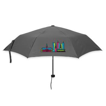 Die Haager Stadtsilhouette Binnenhof Moderne Linienkunst - Regenschirm (klein) - Grau - Vorne