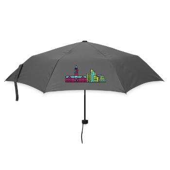 Bradford City Skyline City Hall Modern Line Art - Umbrella (small) - grey - Front