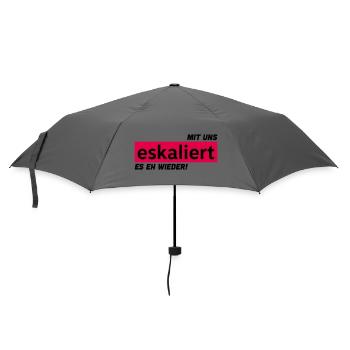Mit uns eskaliert es eh wieder! - Regenschirm (klein) - Grau - Vorne