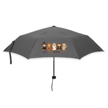 Halloween-Affe - Regenschirm (klein) - Grau - Vorne
