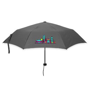 Saitama City Skyline Super Arena Line Art - Umbrella (small) - grey - Front