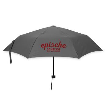 Epische Scheisse geht auch vorbei - Regenschirm (klein) - Grau - Vorne