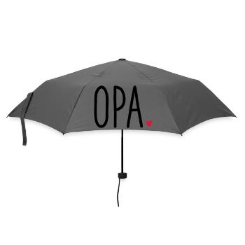 Opa Herz - Geschenk Enkel Liebe - Regenschirm (klein) - Grau - Vorne