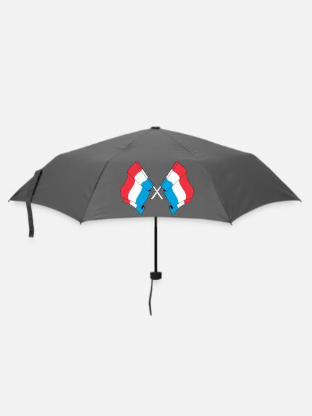 Zwei Flaggen Luxemburgs - Regenschirm (klein) - Grau