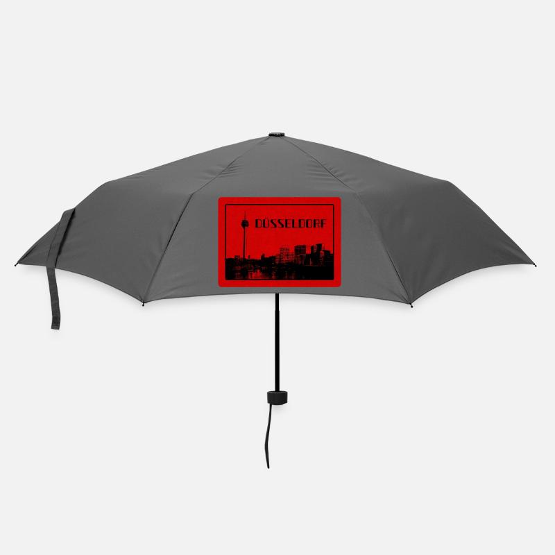 Duesseldorf Skyline Red Edition - Regenschirm (klein) - Grau