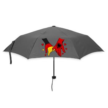Germany Albania Flag Holding Hands - Umbrella (small) - grey - Front