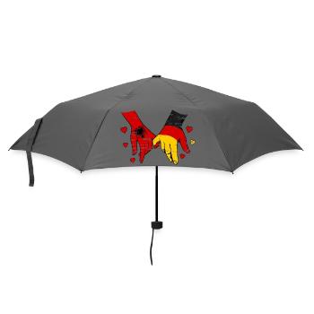 Albania Germany Flag Holding Hands used - Umbrella (small) - grey - Front