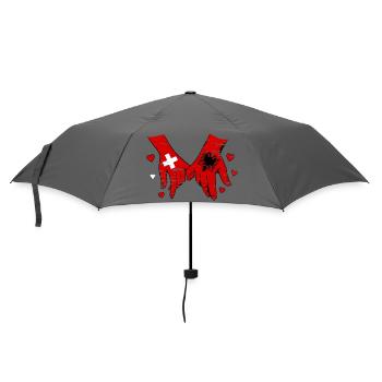 Drapeau suisse Albanie se tenant la main utilisé - Parapluie standard - bruyère - Devant