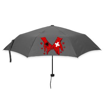 Drapeau de l’Albanie et de la Suisse se tenant la main utilisé - Parapluie standard - bruyère - Devant