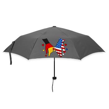 Germany USA Flag Holding Hands - Umbrella (small) - grey - Front