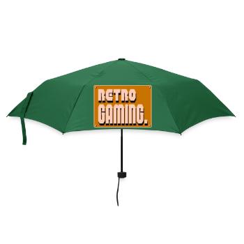 Retro-Gaming-Pixelkunst - Regenschirm (klein) - Flaschengrün - Vorne