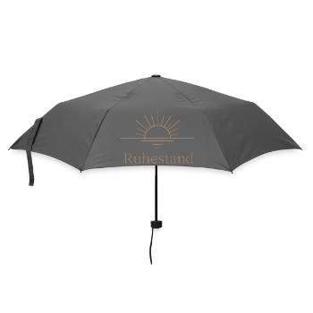 Goldener Ruhestand – Filigrane Buchstaben & Sonne - Regenschirm (klein) - Grau - Vorne
