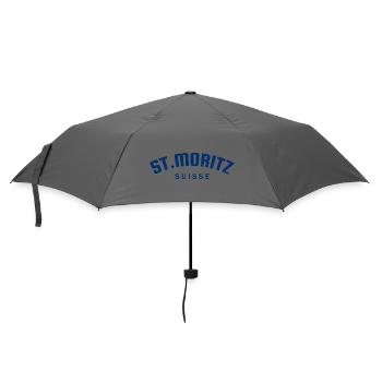 St. Moritz - Suisse - Schweiz - Swiss - Regenschirm (klein) - Grau - Vorne