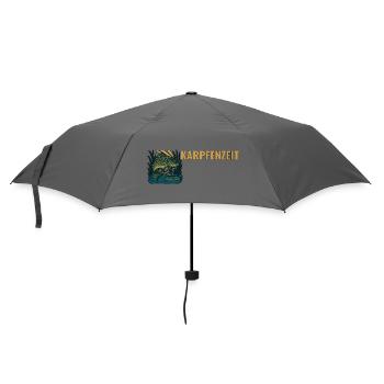 Karpfenangeln Karpfenzeit. - Regenschirm (klein) - Grau - Vorne