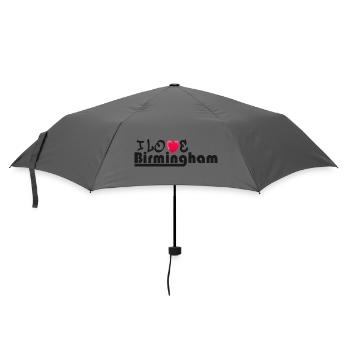 Love Birmingham Heart Graphic Design - Umbrella (small) - grey - Front