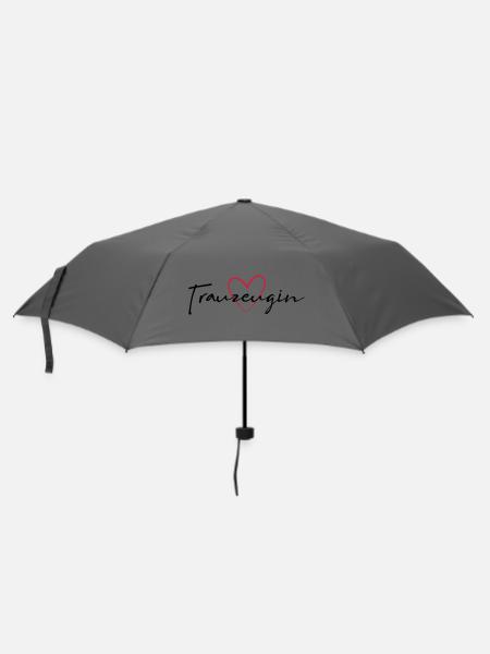 Trauzeugin Herz Junggesellinnenabschied - Regenschirm (klein) - Grau