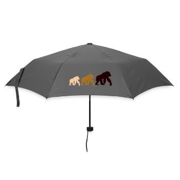 Dreier Gorillas Silhouetten - Regenschirm (klein) - Grau - Vorne