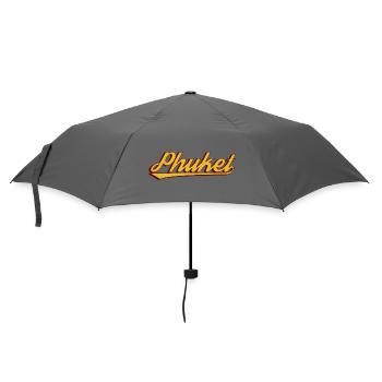 Phuket Retro Schriftzug - Regenschirm (klein) - Grau - Vorne