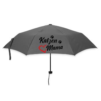 Katzenmama - Regenschirm (klein) - Grau - Vorne