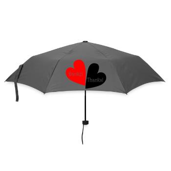 Danke Thanks Herz - Regenschirm (klein) - Grau - Vorne