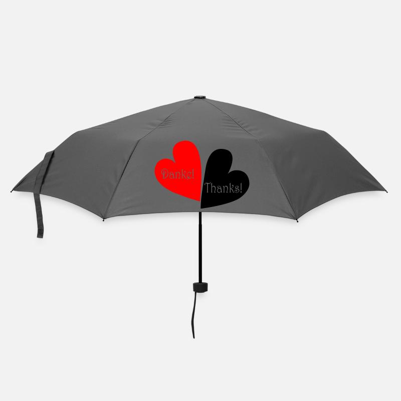Danke Thanks Herz - Regenschirm (klein) - Grau