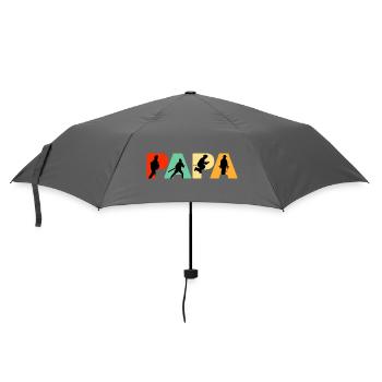 Papa Feuerwehrmann Retro Feuerwehrmann Held Papa - Regenschirm (klein) - Grau - Vorne